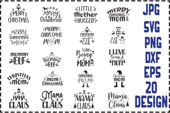 Christmas Mom Svg Graphics for Crafts and Digital Publishing