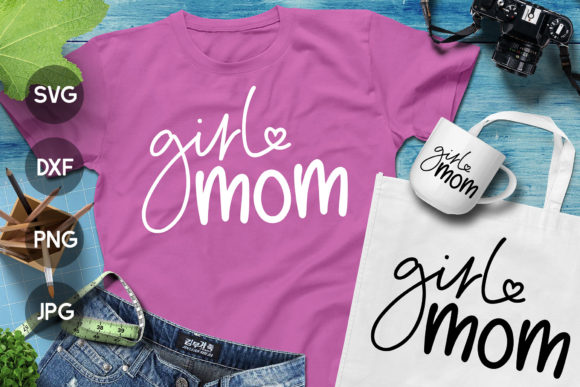 Girl Mom SVG PNG Design for Crafts and Graphics