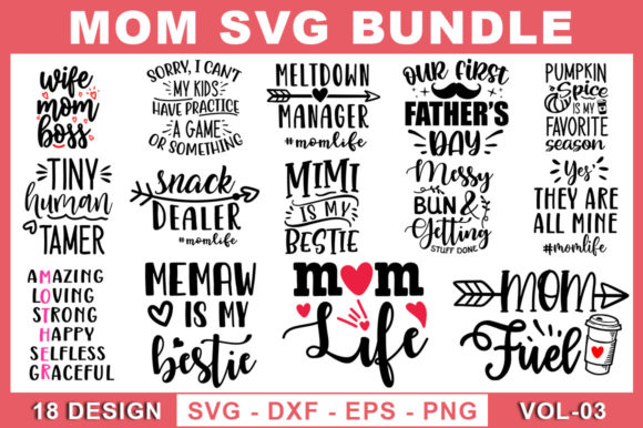 Mom SVG Bundle for Crafts and Graphics