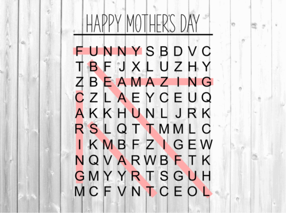 Mother's Day Word Search SVG - Mom SVG Graphics for Crafts